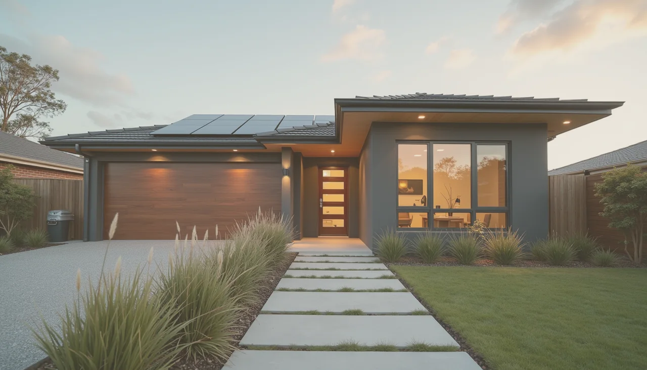 Hybrid Housing home — sand facade